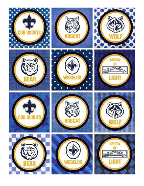 blue and gold banquet printables|cub scout blue print.